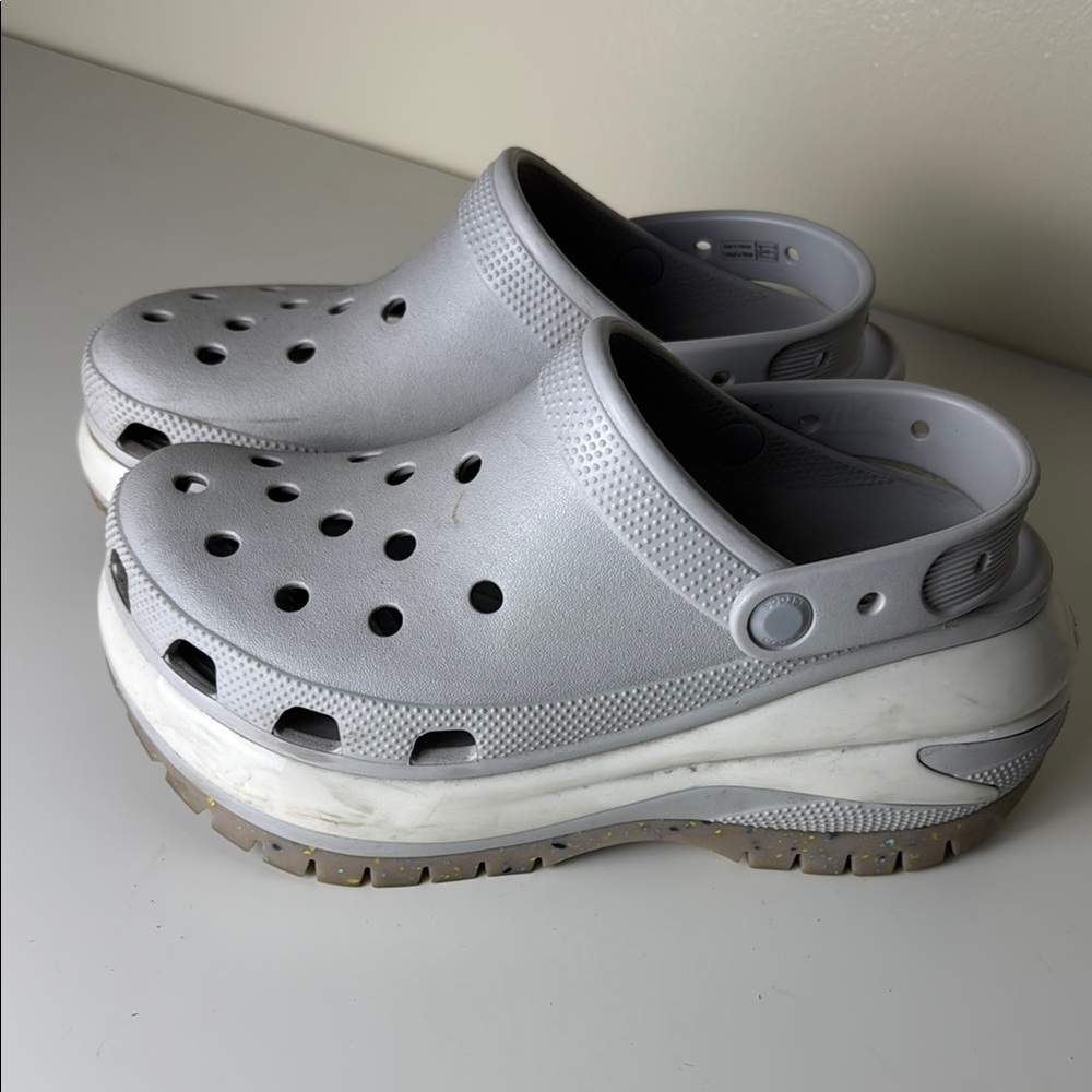 Crocs Gray Mega Crush Platform Clogs